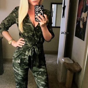 Hot Miami Styles Camo Jumpsuit NWT